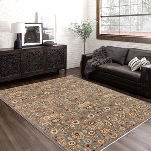 handmade Modern Kafkaz Gray Brown Hand Knotted RECTANGLE 100% WOOL area rug 9' x 11'