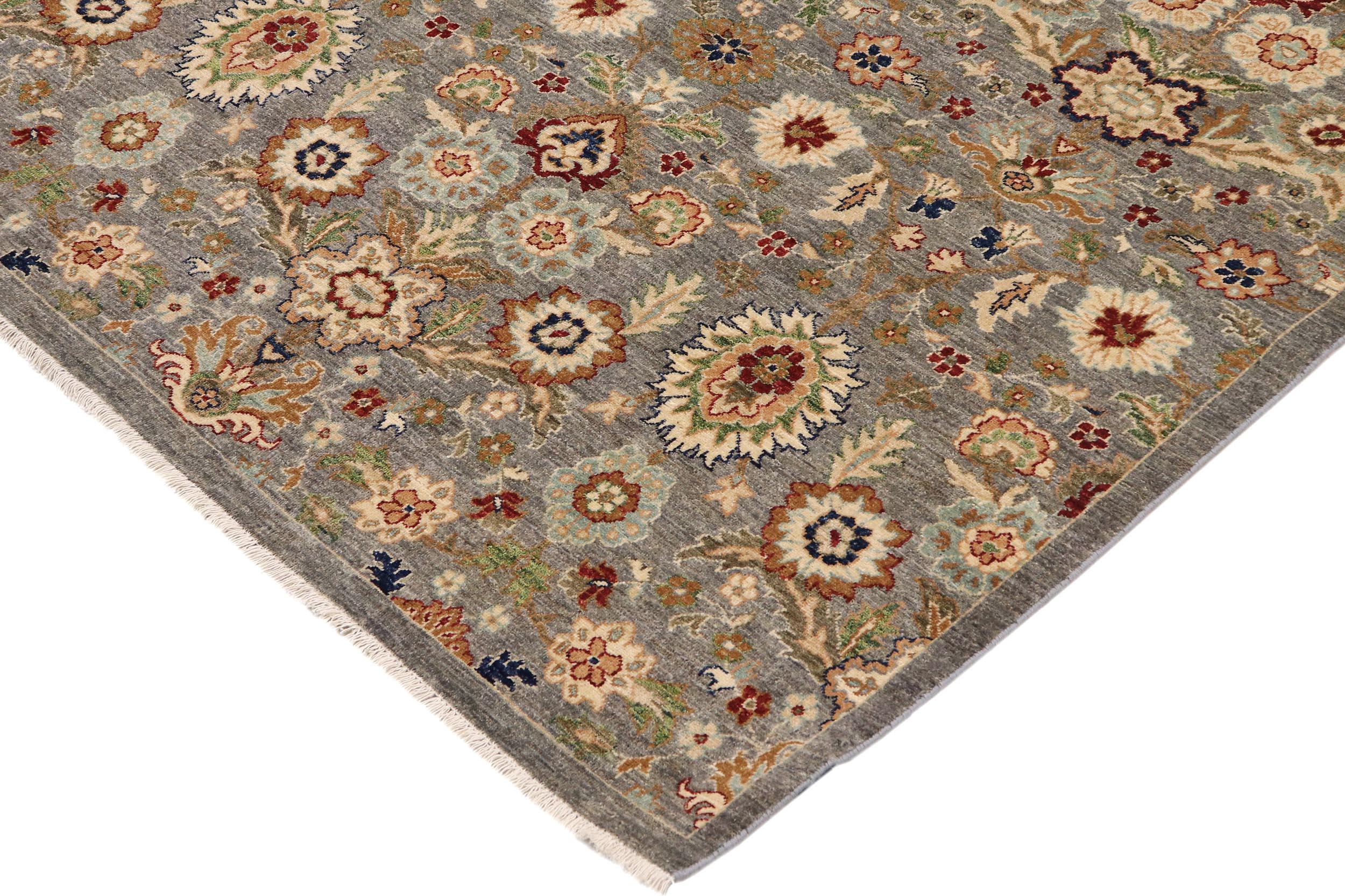handmade Modern Kafkaz Gray Brown Hand Knotted RECTANGLE 100% WOOL area rug 9' x 11'