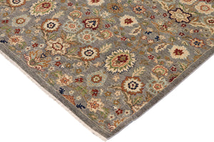 handmade Modern Kafkaz Gray Brown Hand Knotted RECTANGLE 100% WOOL area rug 9' x 11'