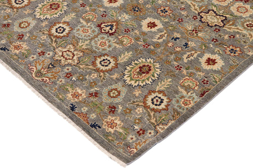 handmade Modern Kafkaz Gray Brown Hand Knotted RECTANGLE 100% WOOL area rug 9' x 11'
