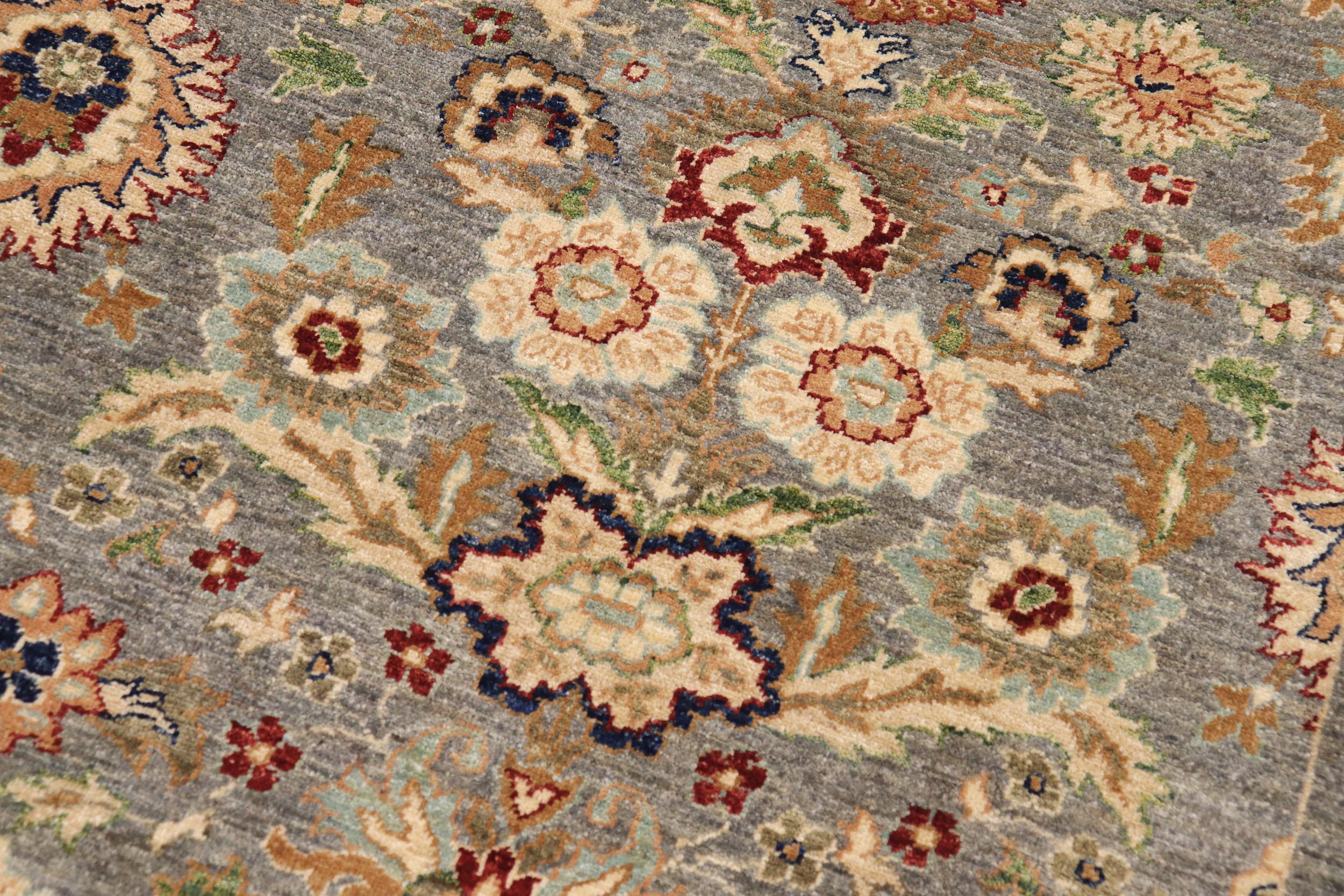 handmade Modern Kafkaz Gray Brown Hand Knotted RECTANGLE 100% WOOL area rug 9' x 11'
