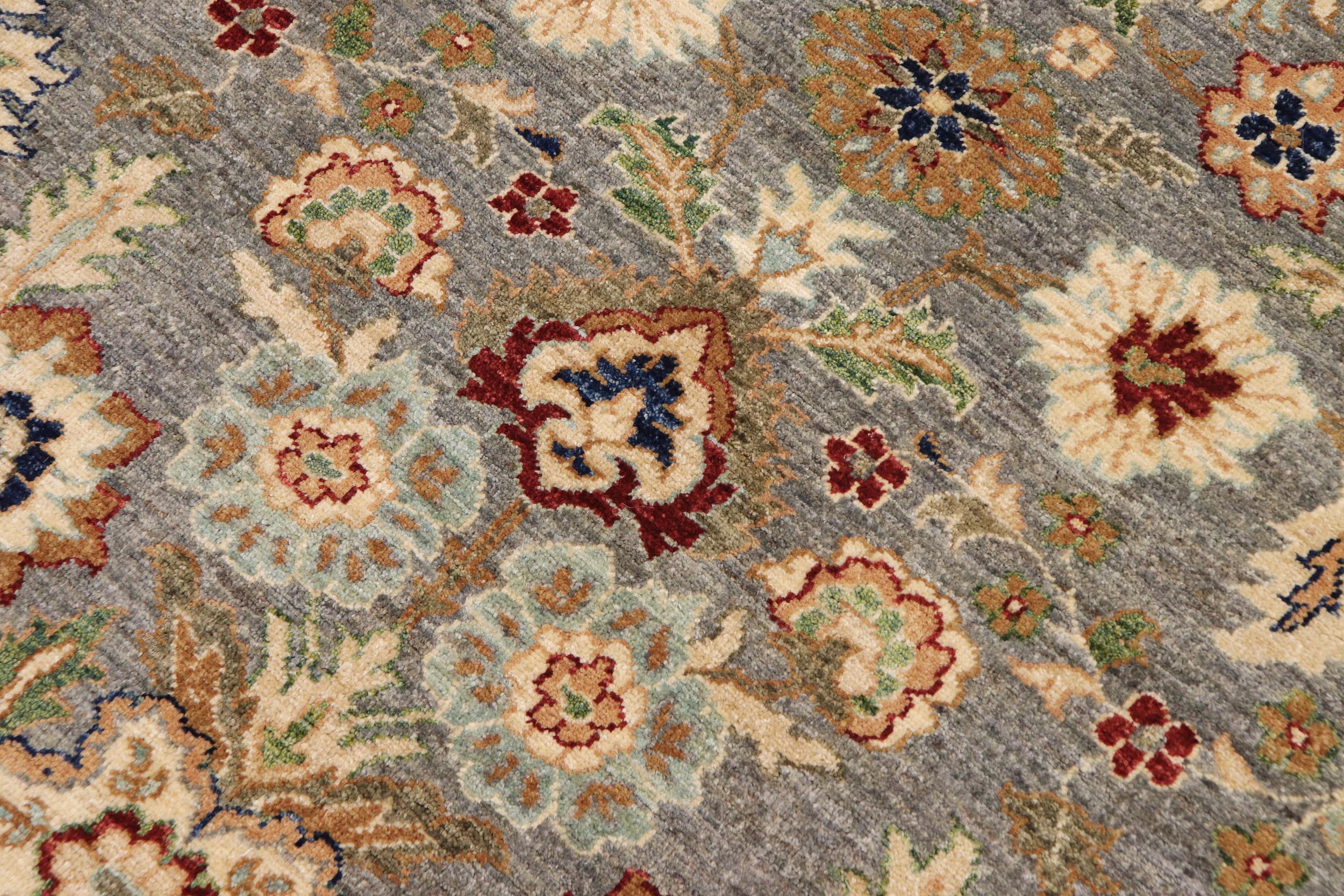 handmade Modern Kafkaz Gray Brown Hand Knotted RECTANGLE 100% WOOL area rug 9' x 11'