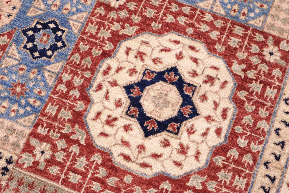 handmade Geometric Mamluk Ivory Rust Hand Knotted RECTANGLE 100% WOOL area rug 9 x 12