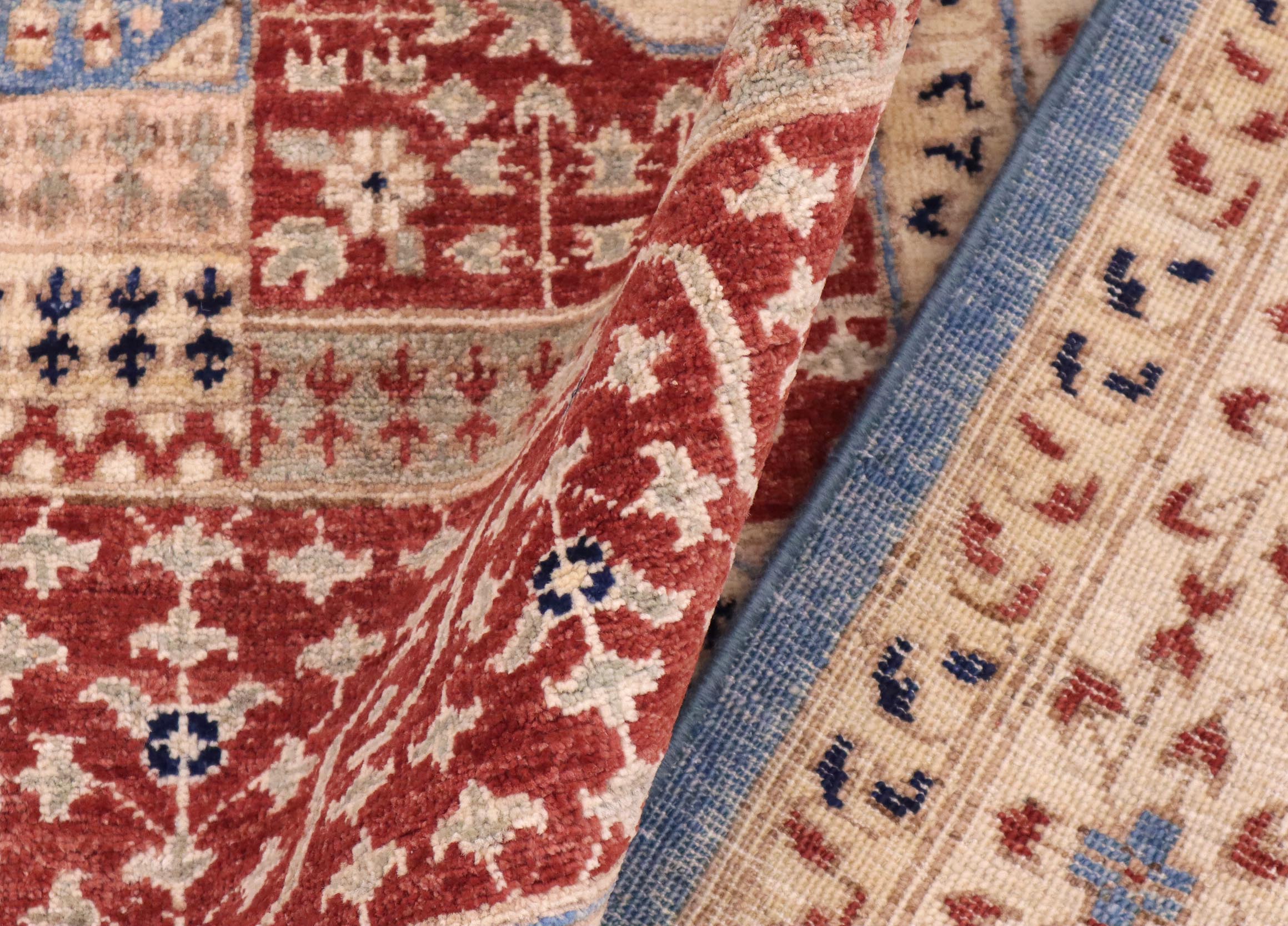 handmade Geometric Mamluk Ivory Rust Hand Knotted RECTANGLE 100% WOOL area rug 9 x 12