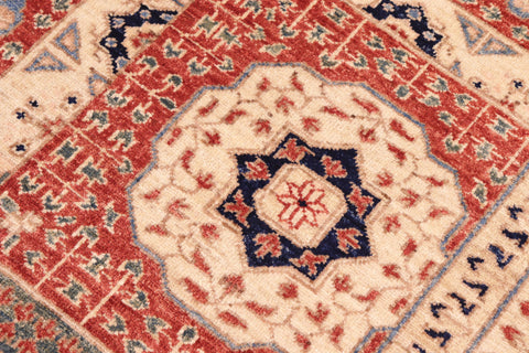 handmade Geometric Mamluk Beige Rust Hand Knotted RECTANGLE 100% WOOL area rug 8 x 10
