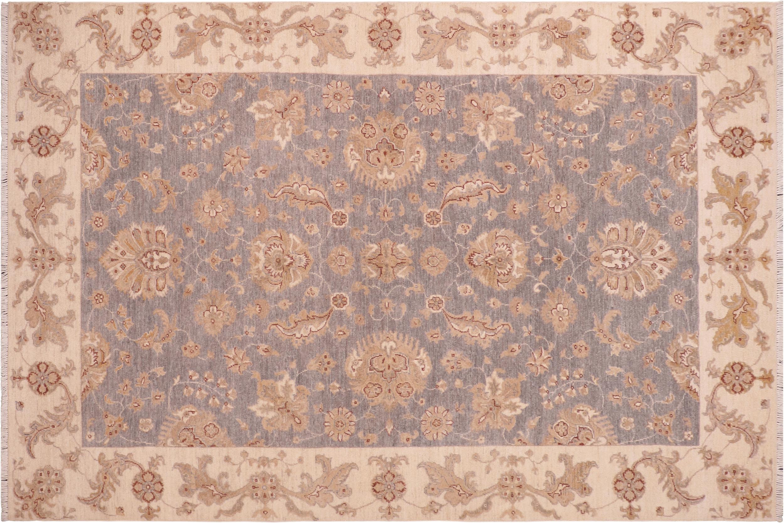 handmade Traditional Kafkaz Grey Beige Hand Knotted RECTANGLE 100% WOOL area rug 6x9
