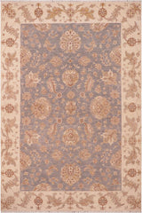 handmade Traditional Kafkaz Grey Beige Hand Knotted RECTANGLE 100% WOOL area rug 6 x 9