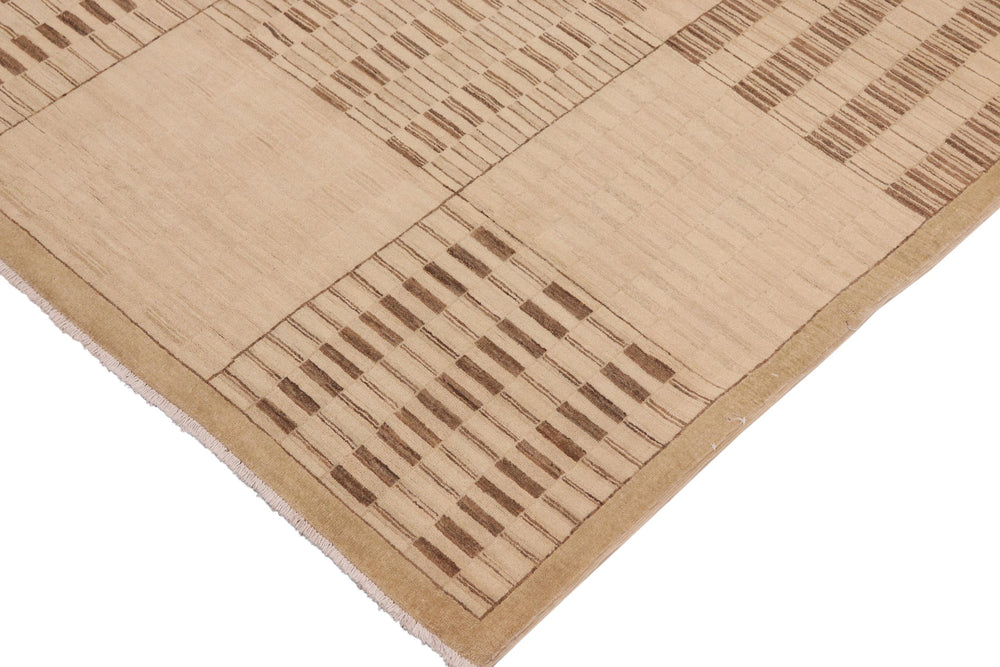 handmade Modern Gabbeh Beige Brown Hand Knotted RECTANGLE 100% WOOL area rug 10' x 14'