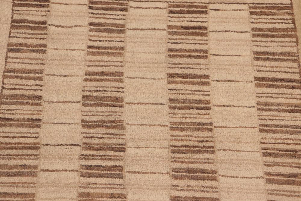 handmade Modern Gabbeh Beige Brown Hand Knotted RECTANGLE 100% WOOL area rug 10' x 14'