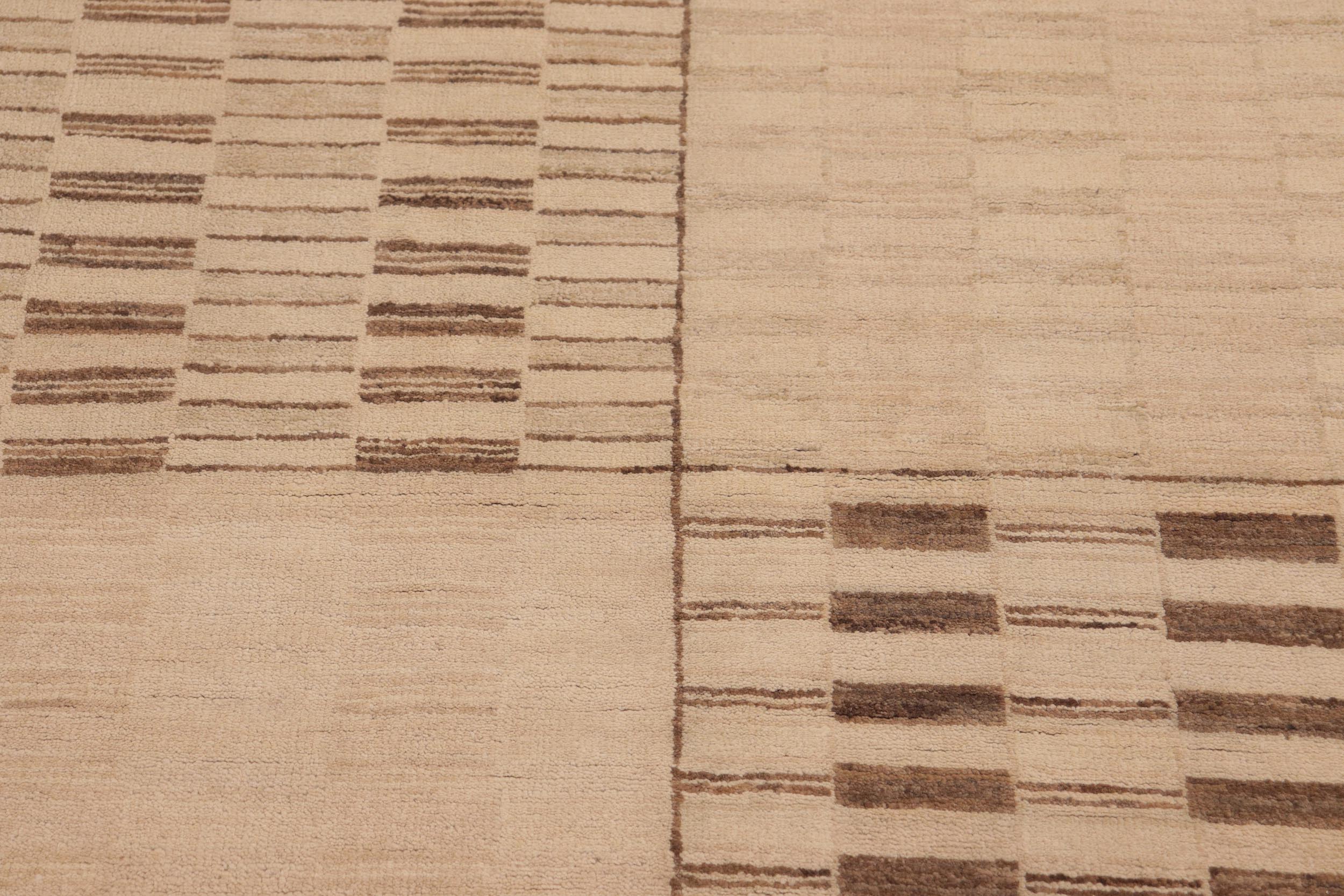 handmade Modern Gabbeh Beige Brown Hand Knotted RECTANGLE 100% WOOL area rug 10' x 14'
