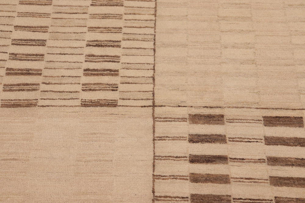 handmade Modern Gabbeh Beige Brown Hand Knotted RECTANGLE 100% WOOL area rug 10' x 14'