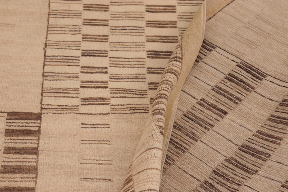 handmade Modern Gabbeh Beige Brown Hand Knotted RECTANGLE 100% WOOL area rug 10' x 14'