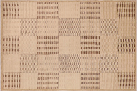 handmade Modern Gabbeh Beige Brown Hand Knotted RECTANGLE 100% WOOL area rug 10' x 14'