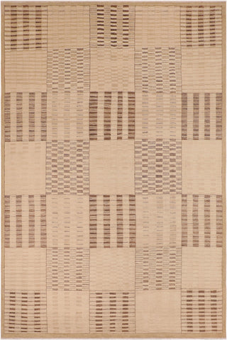 Boho Chic Gabbeh Estelle Beige/Brown Wool Rug - 10'1'' x 13'7''