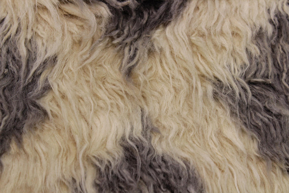 handmade Geometric Moroccan Grey Ivory Hand Knotted RECTANGLE 100% WOOL area rug 5' x 8'