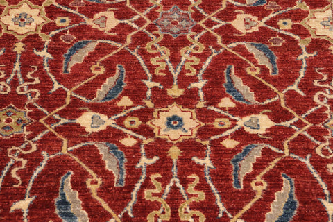 handmade Transitional Kafkaz Red Blue Hand Knotted RECTANGLE 100% WOOL area rug 10' x 14'