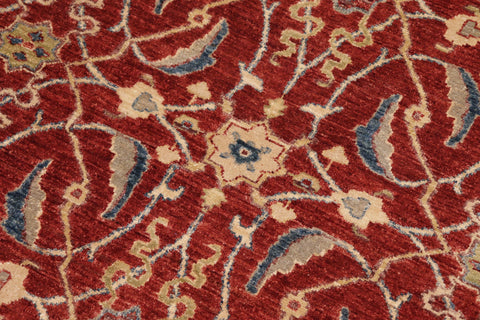 handmade Transitional Kafkaz Red Blue Hand Knotted RECTANGLE 100% WOOL area rug 10' x 14'