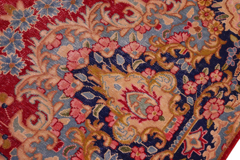 handmade Vintage Vintage Red Blue Hand Knotted RECTANGLE 100% WOOL area rug 10' x 13'