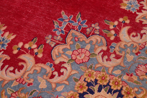 handmade Vintage Vintage Red Blue Hand Knotted RECTANGLE 100% WOOL area rug 10' x 13'