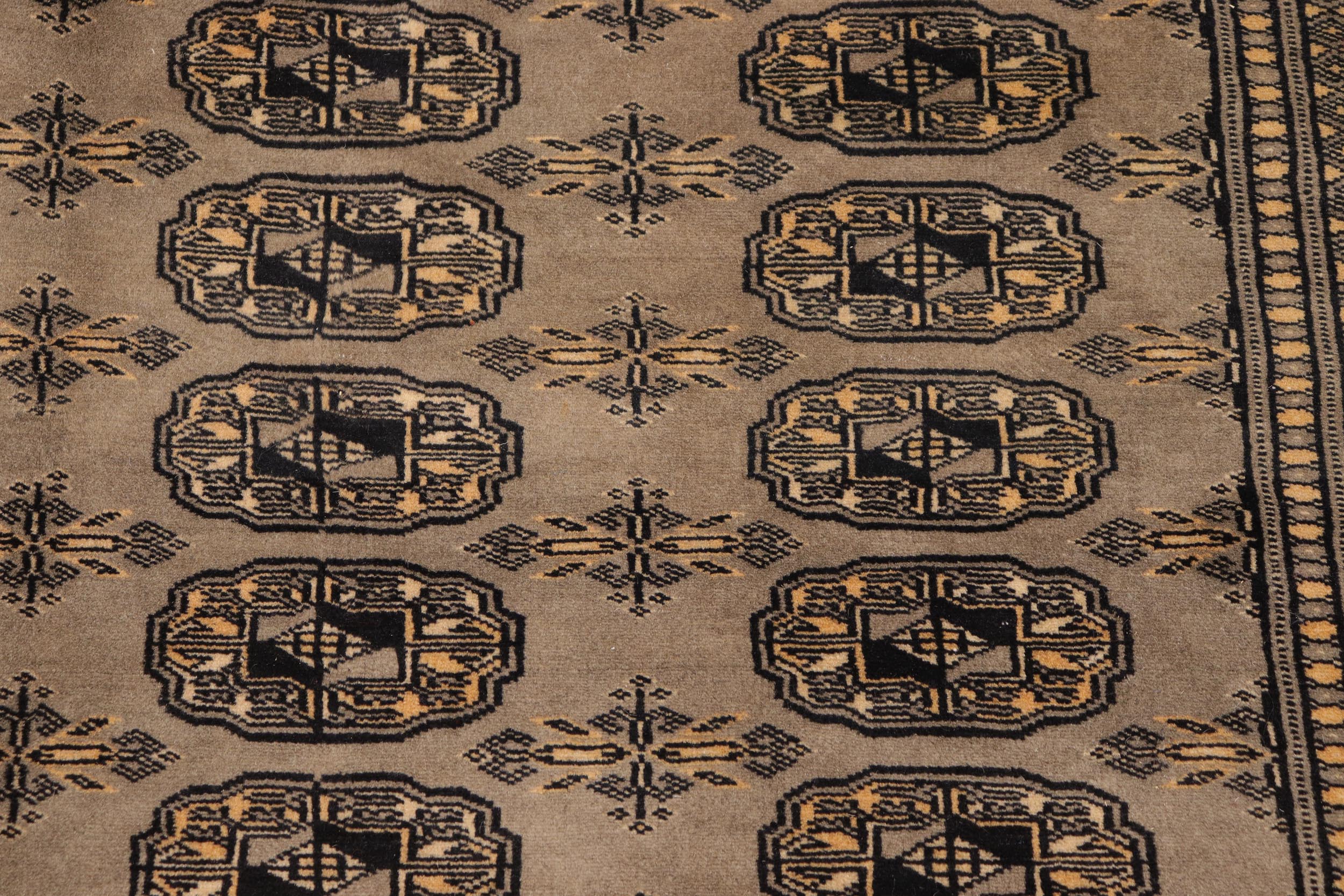 handmade Geometric Bokhara Grey Black Hand Knotted RECTANGLE 100% WOOL area rug 5X8