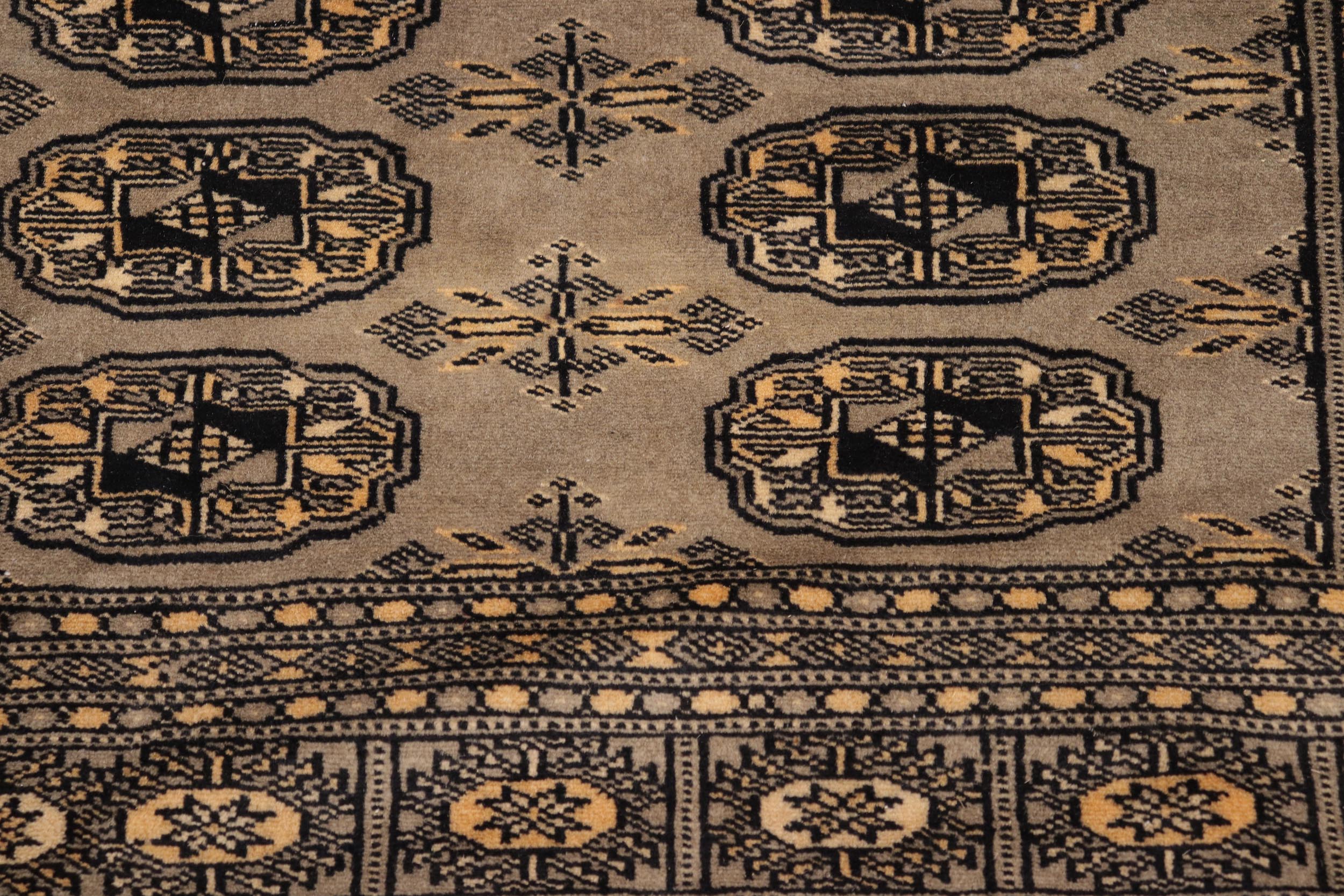 handmade Geometric Bokhara Grey Black Hand Knotted RECTANGLE 100% WOOL area rug 5X8