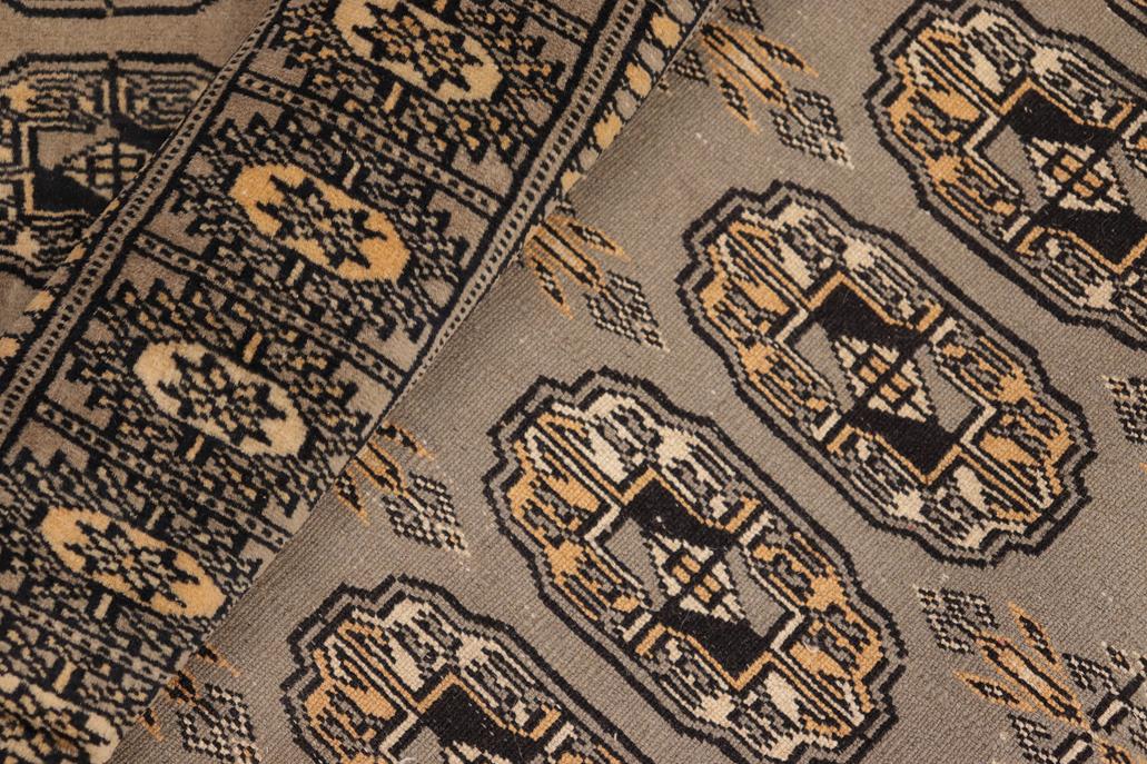 handmade Geometric Bokhara Grey Black Hand Knotted RECTANGLE 100% WOOL area rug 5 x 8