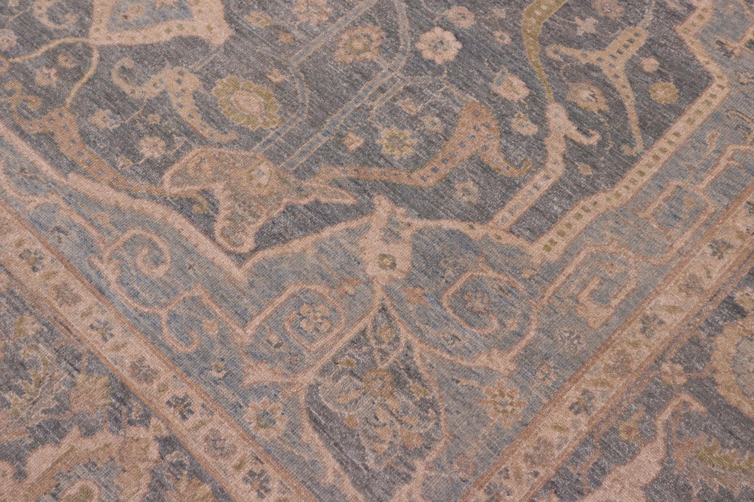 handmade Traditional Kafkaz Gray Lt. Blue Hand Knotted RECTANGLE 100% WOOL area rug 8' x 10'