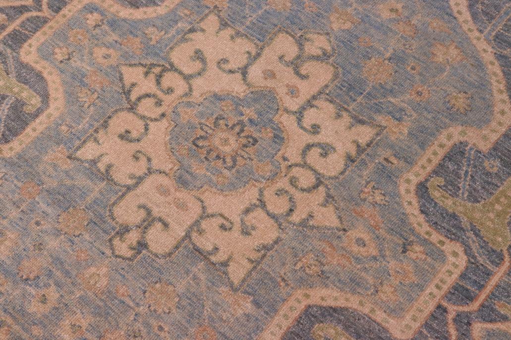 handmade Traditional Kafkaz Gray Lt. Blue Hand Knotted RECTANGLE 100% WOOL area rug 8 x 10