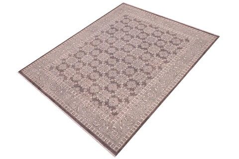 handmade Transitional Kafkaz Grey Green Hand Knotted RECTANGLE 100% WOOL area rug 8' x 10'