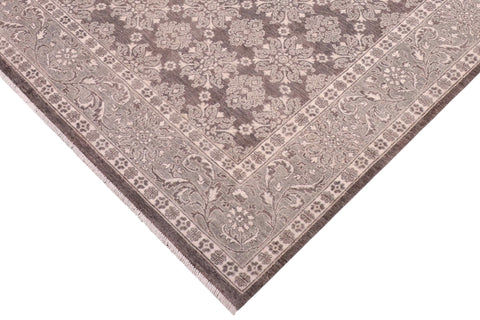 handmade Transitional Kafkaz Grey Green Hand Knotted RECTANGLE 100% WOOL area rug 8' x 10'