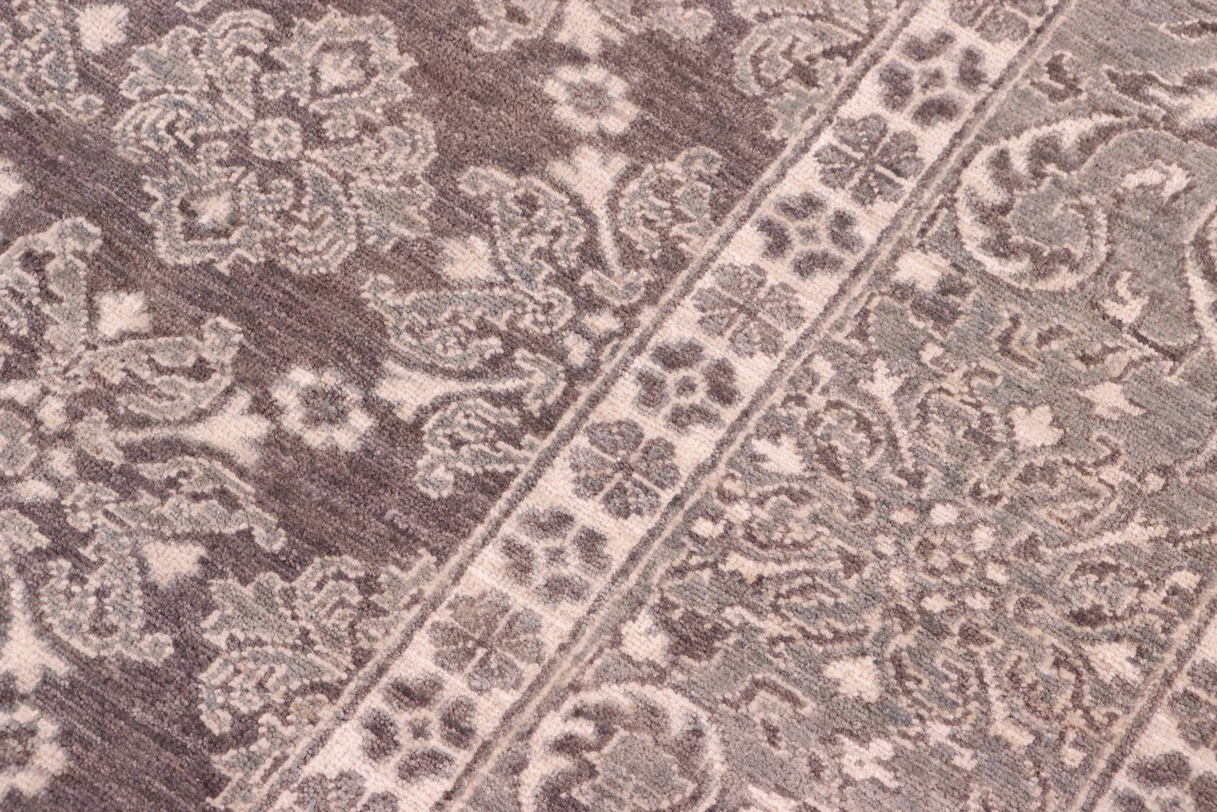 handmade Transitional Kafkaz Grey Green Hand Knotted RECTANGLE 100% WOOL area rug 8' x 10'
