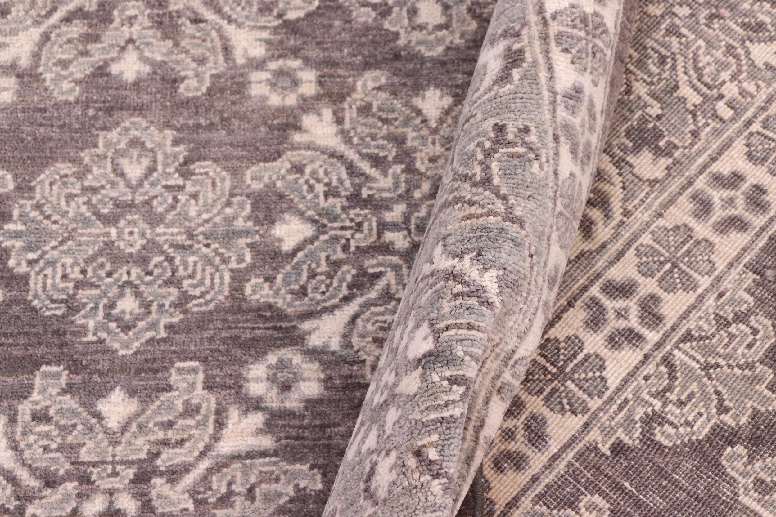handmade Transitional Kafkaz Grey Green Hand Knotted RECTANGLE 100% WOOL area rug 8' x 10'
