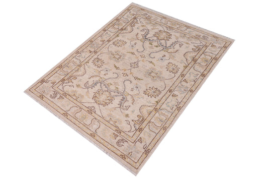 handmade Traditional Kafkaz Ivory Gold Hand Knotted RECTANGLE 100% WOOL area rug 3x5