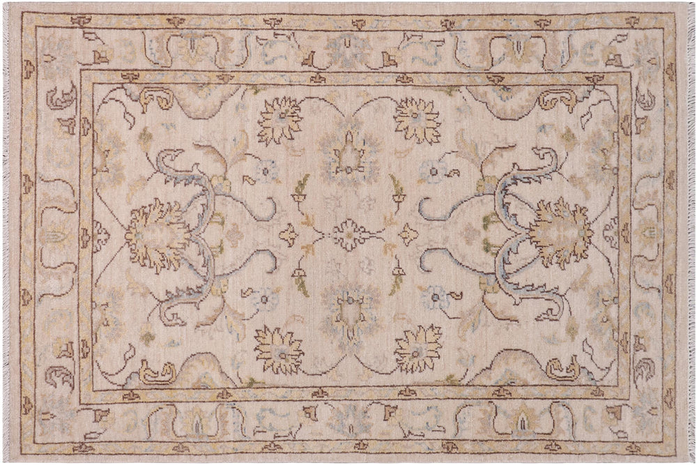 handmade Traditional Kafkaz Ivory Gold Hand Knotted RECTANGLE 100% WOOL area rug 3x5