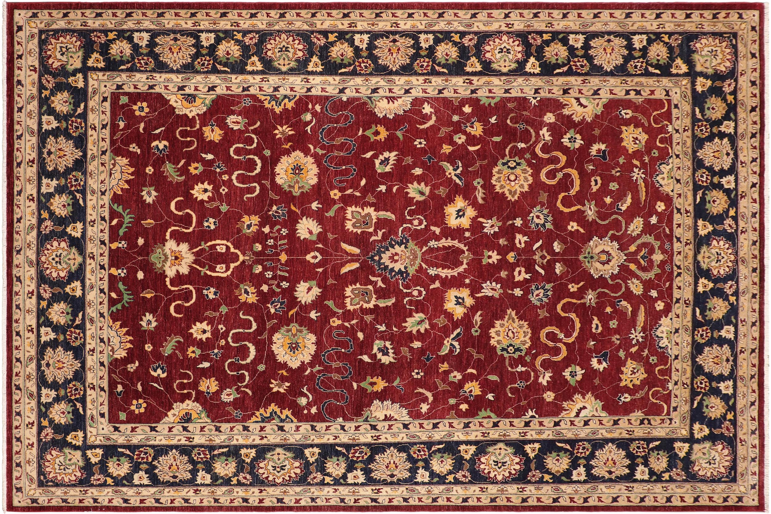 handmade Traditional Kafkaz Red Blue Hand Knotted RECTANGLE 100% WOOL area rug 10x14