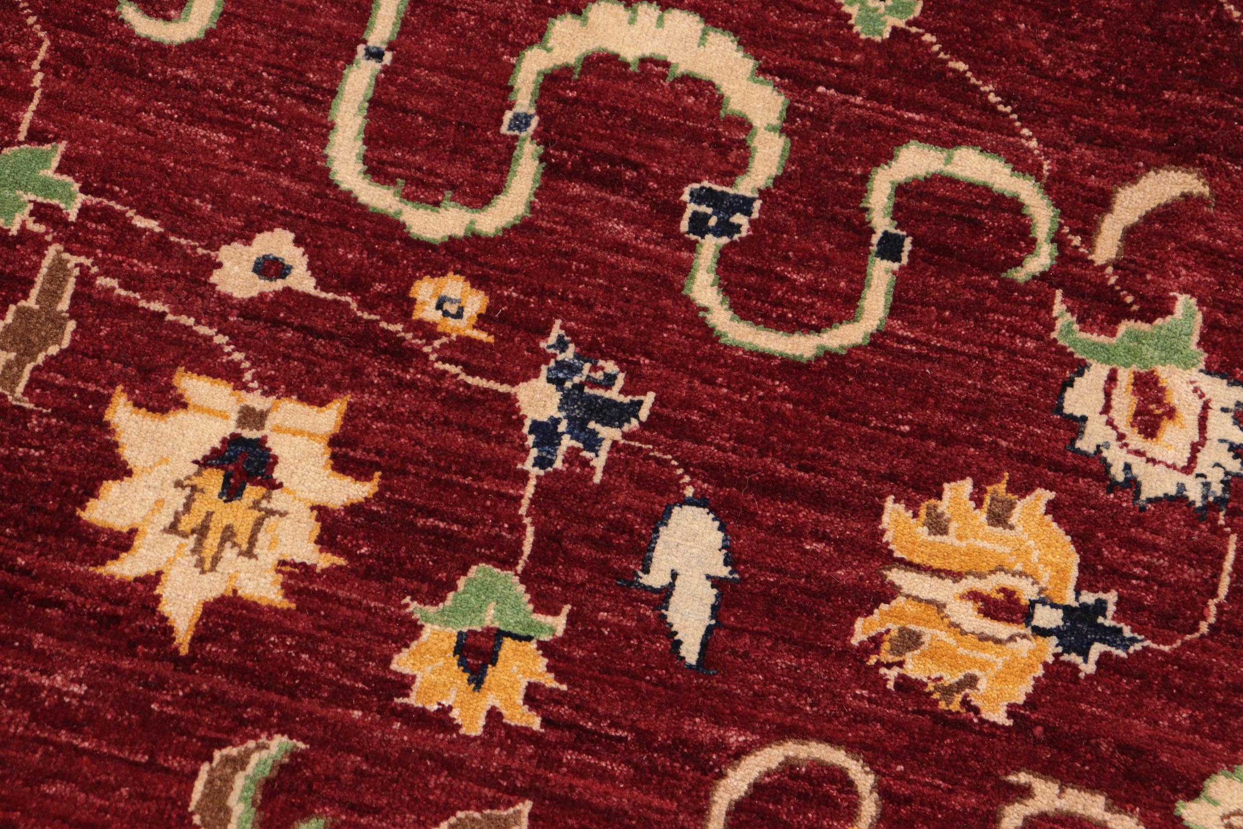 handmade Traditional Kafkaz Red Blue Hand Knotted RECTANGLE 100% WOOL area rug 10x14