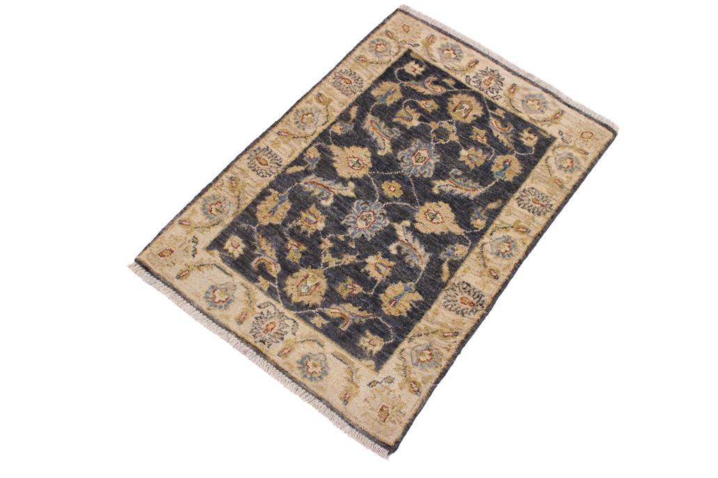 handmade Traditional Kafkaz Grey Ivory Hand Knotted RECTANGLE 100% WOOL area rug 2 x 3