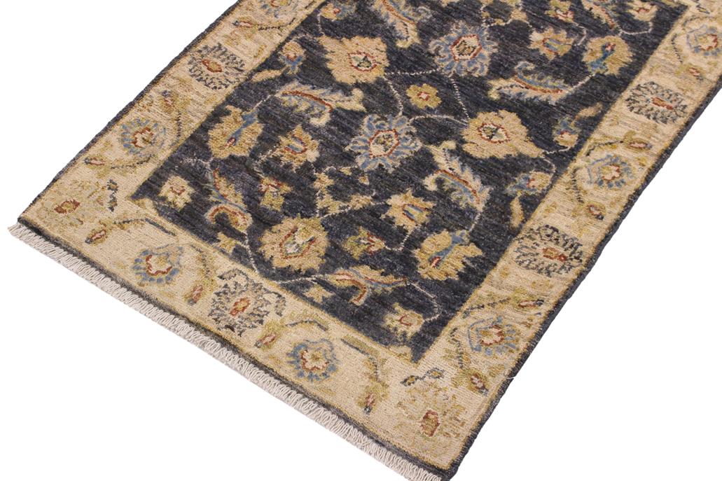 handmade Traditional Kafkaz Grey Ivory Hand Knotted RECTANGLE 100% WOOL area rug 2 x 3