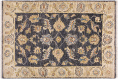 handmade Traditional Kafkaz Grey Ivory Hand Knotted RECTANGLE 100% WOOL area rug 2x3