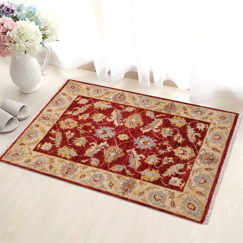 handmade Traditional Kafkaz Red Ivory Hand Knotted RECTANGLE 100% WOOL area rug 2x3
