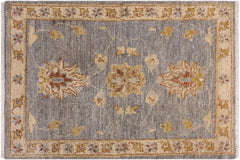 handmade Traditional Kafkaz Grey Ivory Hand Knotted RECTANGLE 100% WOOL area rug 2x3