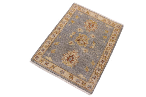handmade Traditional Kafkaz Grey Ivory Hand Knotted RECTANGLE 100% WOOL area rug 2x3