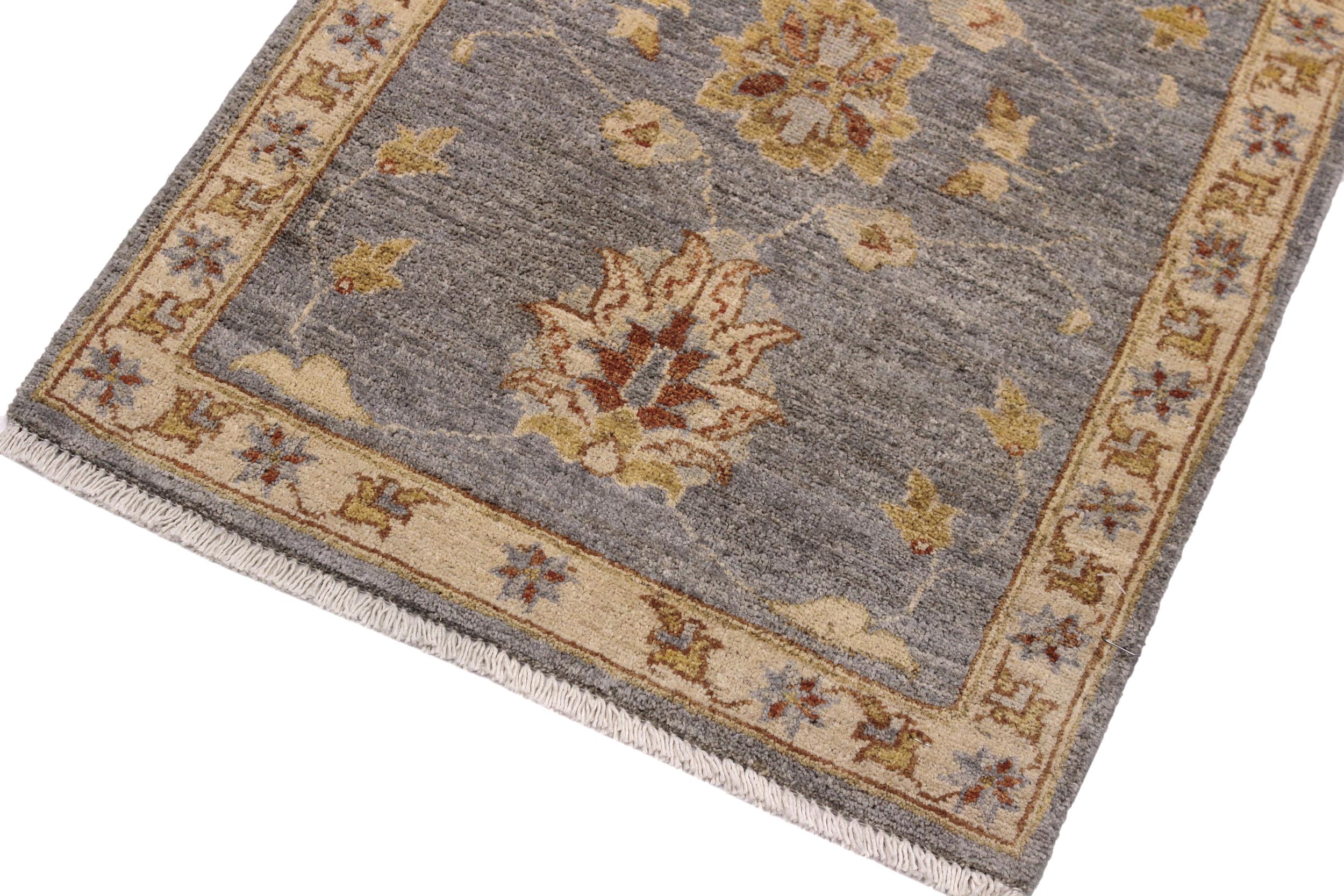 handmade Traditional Kafkaz Grey Ivory Hand Knotted RECTANGLE 100% WOOL area rug 2x3