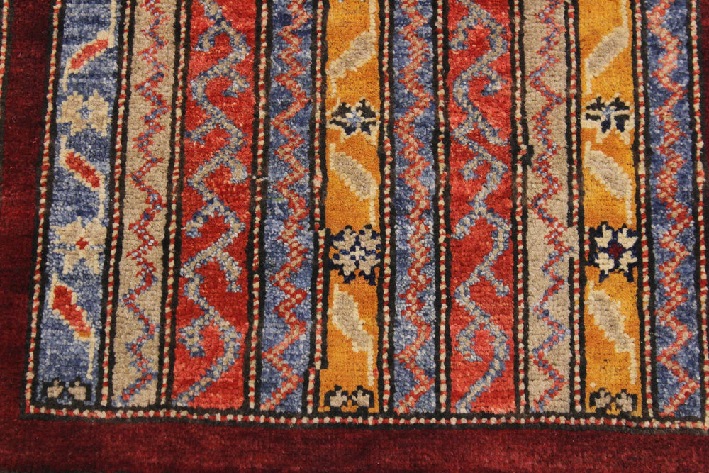 handmade Transitional Shawl Red Blue Hand Knotted RECTANGLE 100% WOOL area rug 2x3