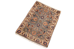 handmade Traditional Kafkaz Grey Ivory Hand Knotted RECTANGLE 100% WOOL area rug 2 x 3