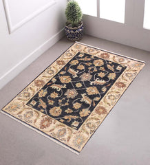handmade Traditional Kafkaz Grey Ivory Hand Knotted RECTANGLE 100% WOOL area rug 2 x 3