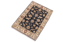 handmade Traditional Kafkaz Grey Ivory Hand Knotted RECTANGLE 100% WOOL area rug 2 x 3