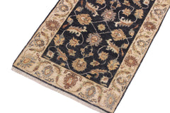 handmade Traditional Kafkaz Grey Ivory Hand Knotted RECTANGLE 100% WOOL area rug 2 x 3
