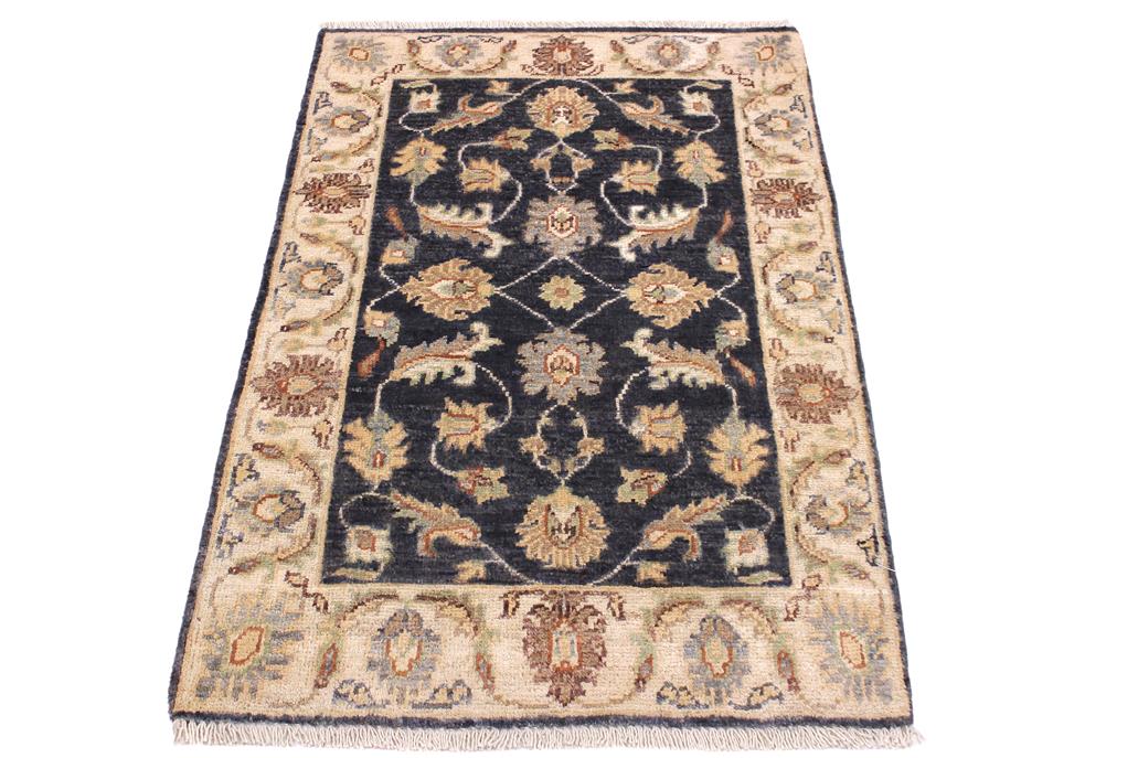 handmade Traditional Kafkaz Grey Ivory Hand Knotted RECTANGLE 100% WOOL area rug 2 x 3