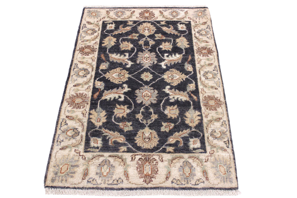 handmade Traditional Kafkaz Grey Ivory Hand Knotted RECTANGLE 100% WOOL area rug 2x3